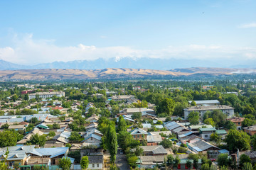 Fototapeta premium Aerial view over Osh, Kyrgyzstan