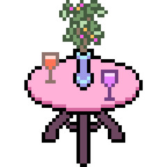 vector pixel art drink table