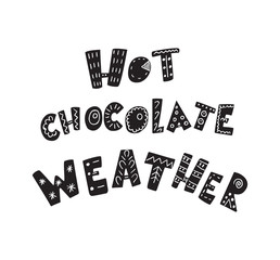 Winter quotes and phrases. Hand drawn lettering with decorative elements.