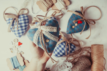 Christmas felt hearts