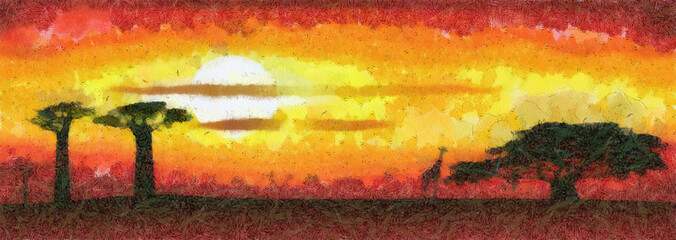 Obraz na płótnie Canvas Africa sunset