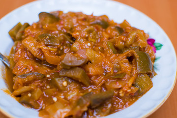 canned salad of aubergine and carrot grandmother