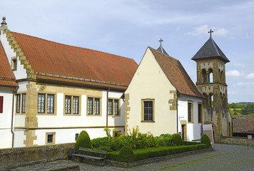 Fortified Benedictine monastery of Comburg near Schwabisch Hall in Baden-Wurttemberg, Germany