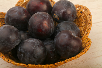 Ripe fresh plums