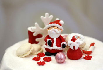 Sweet Sugar Santa Claus and decorated Christmas Cookies. .