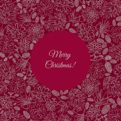 round frame with cones of alders.