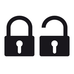 Security Padlock - Locked And Unlocked Vector Icons