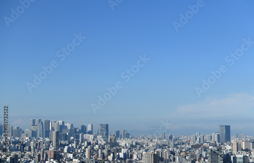 青空と富士山と新宿の高層ビル街などを望む Canvas Print Ryuji 青空と富士山と新宿の高層ビル街などを望む Canvas Print Ryuji