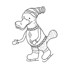 Funny platypus. Nursery art. Minimalist scandinavian style.