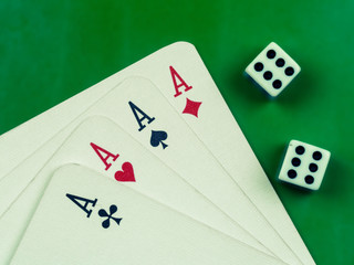 poker playing cards and two playing tricks on