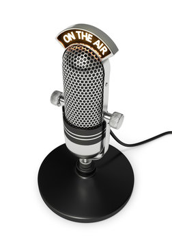 3d render of vintage microphone