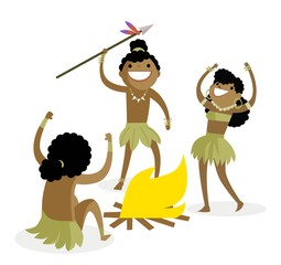 indigenous native people fire camp celebration