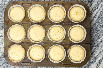 Raw vanilla cupcake muffins ready for baking