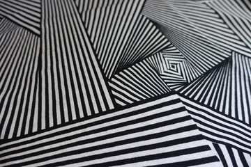Close view of printed black and white fabric