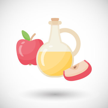 Apple cider vinegar vector flat icon