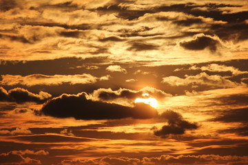 Beautiful clouds with sunset