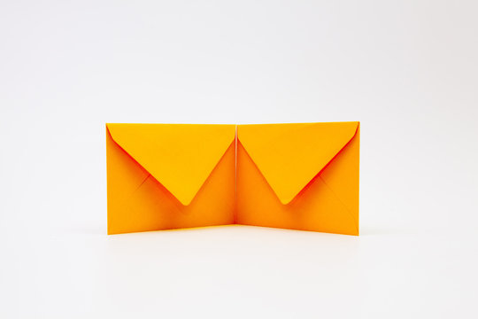 Yellow envelopes on the white table