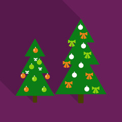 vector illustration of decorated Christmas tree