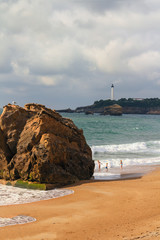 big stone beach of the French town Saint Juste