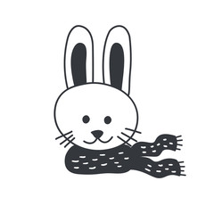 Funny rabbit. Nursery art. Minimalist scandinavian style. Character for kids card, print for t-shirt and more.