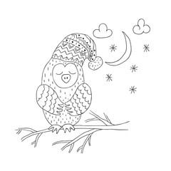 Funny owl . Nursery art. Minimalist scandinavian style.
