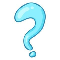 Vector Cartoon Color Question Mark on Isolated White Background