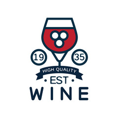 Wine label established 1935, high quality product logo