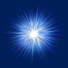Blue abstract explosion, blast graphic design background