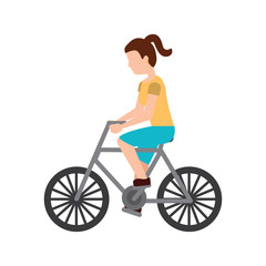 Fototapeta na wymiar woman riding bike icon image vector illustration design 