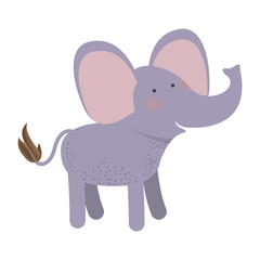 elephant cartoon colorful silhouette in white background vector illustration
