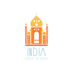 Abstract India Taj Mahal creative yoga logo