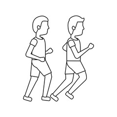 men avatar running or jogging icon image vector illustration design 