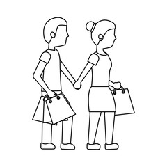 woman and man shopping icon image vector illustration design 