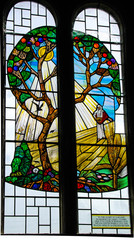 Stained Glass Window, Farmborough Church Somerset, England, UK