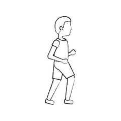 man avatar running or jogging icon image vector illustration design 