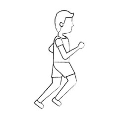 sport man walking fitness activity concept vector illustration sketch
