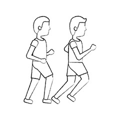 two man sport running sport image vector illustration sketch