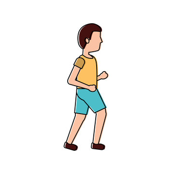 sport man walking fitness activity concept vector illustration
