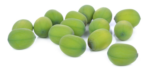 Fresh lotus seeds isolated on white background