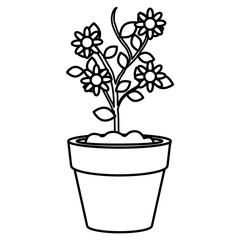 flower in pot icon vector illustration design