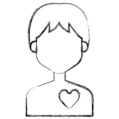 human figure with heart vector illustration design