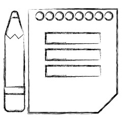 sheet of notebook with pencil icon vector illustration design