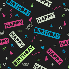 Obraz premium Bright colorful birthday seamless pattern