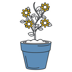 flower in pot icon vector illustration design