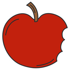 bitten apple fresh fruit icon vector illustration design