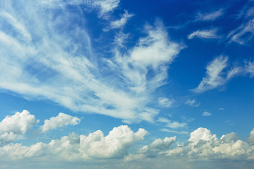 Naklejka na ściany i meble a beautiful blue sky day with white clouds as background