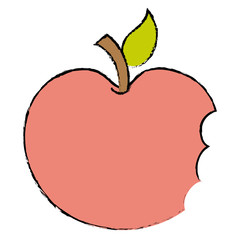 bitten apple fresh fruit icon vector illustration design