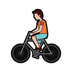 Plakat man riding bike icon image vector illustration design 