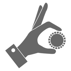 hand with coin money vector illustration design
