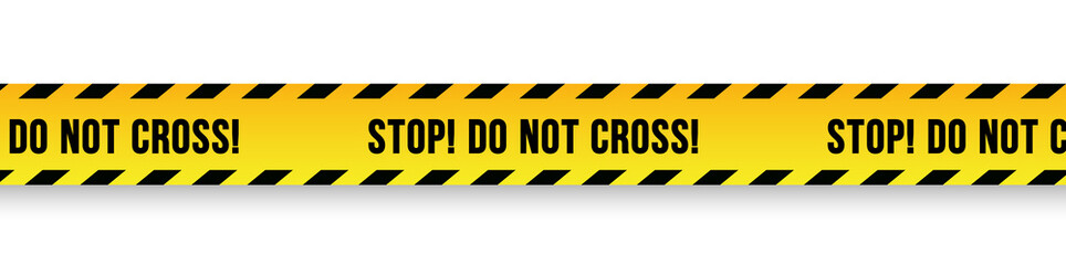 Danger and police line. Yellow Warning Tape. Vector illustration.